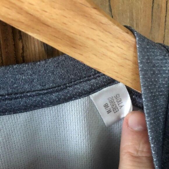 Adidas Mens Gray Climalite Basic Tee Shirt Athletic Workout Casual Size Large - Picture 4 of 9